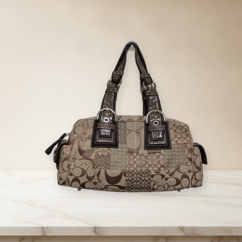 Coach Handbag Shoulder Bag Brown Leather