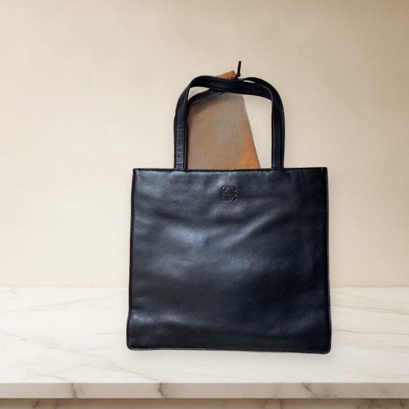 Loewe Black Leather Tote Bag Handbag