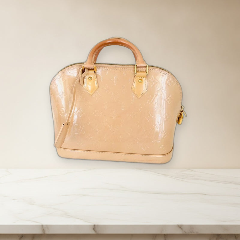 Louis Vuitton Alma Pm Handbag Vernis Pink Beige
