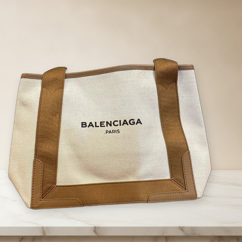 Balenciaga Cabas Camel Tote Bag Leather