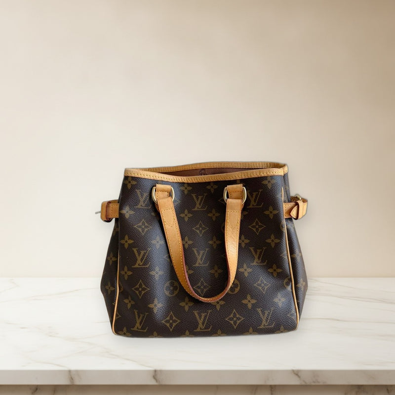 Louis Vuitton Monogram Handbag Shoulder Bag Brown Leather