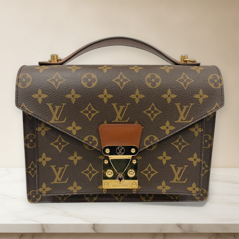 Louis Vuitton Monogram Monceau 26 2-Way Shoulder Hand Bag Brown Leather