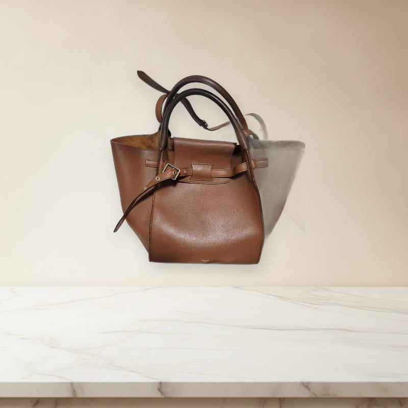 Celine Big Bag Small Handbag Brown Leather Tote Shoulder Bag
