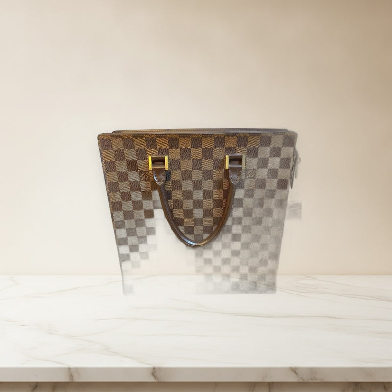 Louis Vuitton Damier Ebene Venice Pm Hand Tote Bag Brown Checkered Canvas