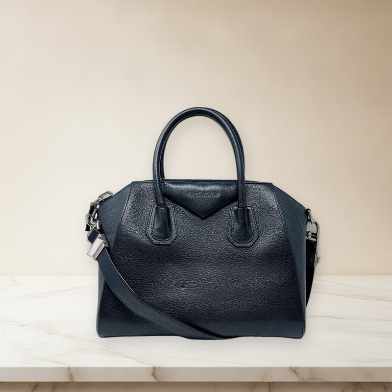 Givenchy Antigona Small ZE0184 Handbag Leather Navy Blue