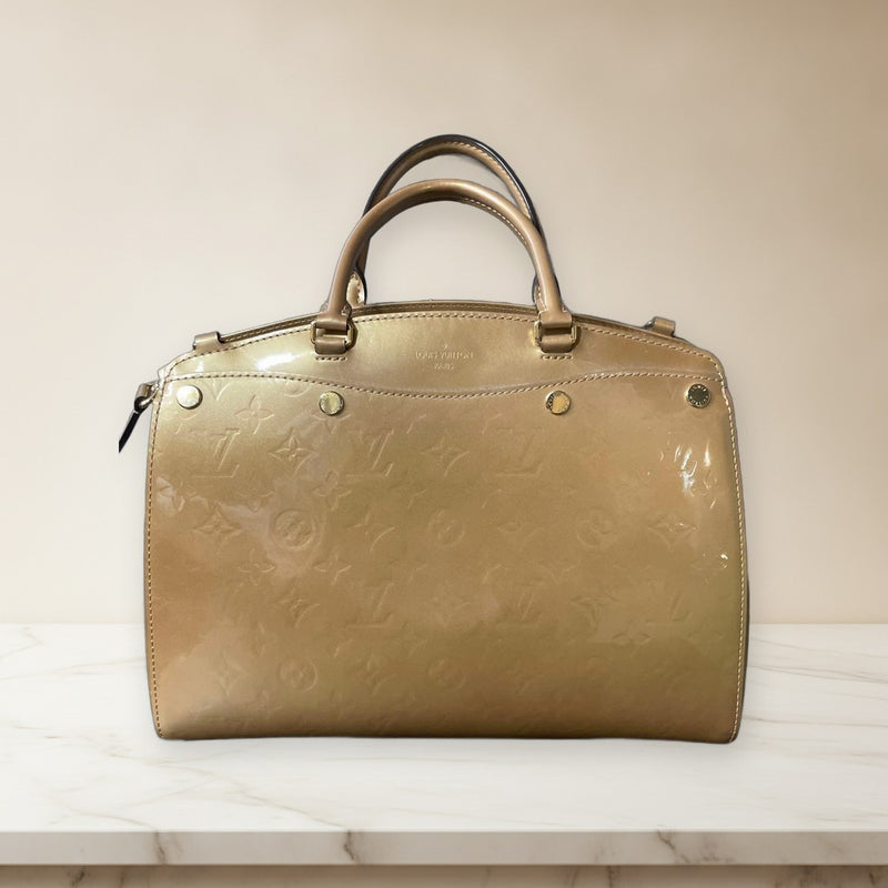 Louis Vuitton Monogram Vernis Mordore SR4145 Shoulder Bag Beige Leather