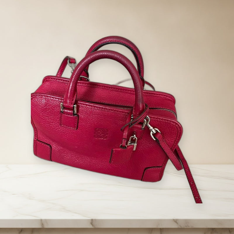 Loewe Amazona Handbag Shoulder Bag Leather Dark Red