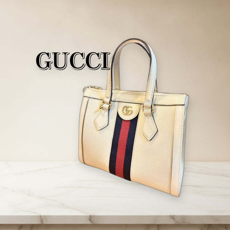 Gucci Ophidia Gg Small Shoulder Bag Crossbody Handbag Leather White
