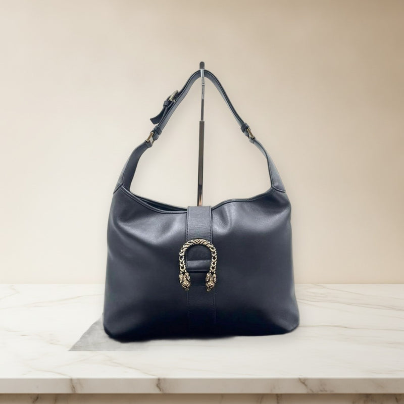 Gucci Dionysus Gg Micro Interlocking G Shoulder Bag Leather Black