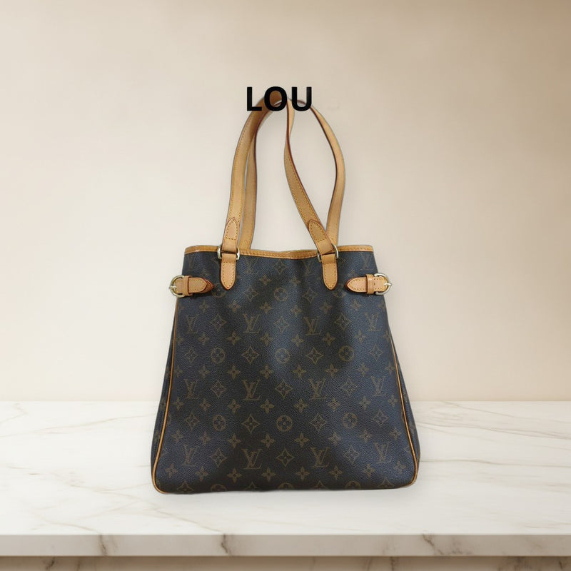 Louis Vuitton Batignolles Vertical 51153 Handbag Monogram Pvc Leather Brown
