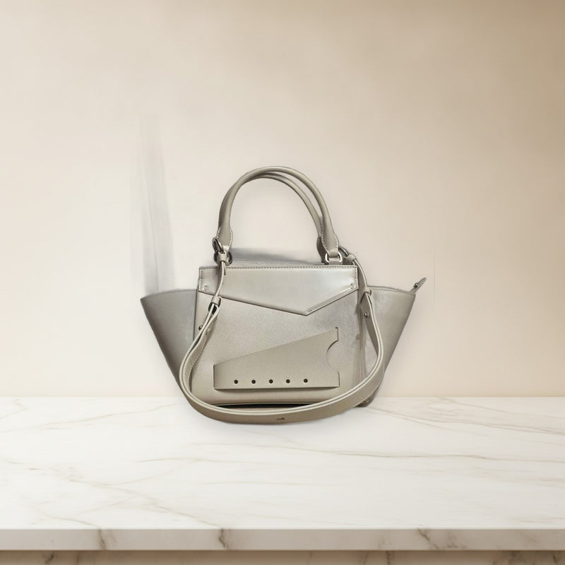 Maison Margiela Snatched Bag Clutch Crossbody Shoulder Bag Calf Leather White