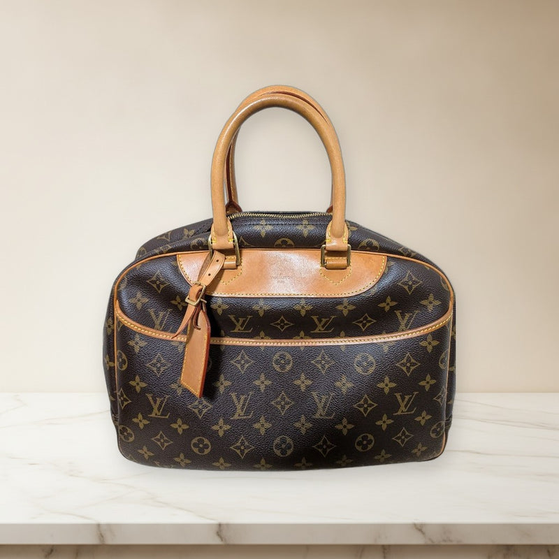 Louis Vuitton Monogram Trouville Handbag Canvas Leather Handles