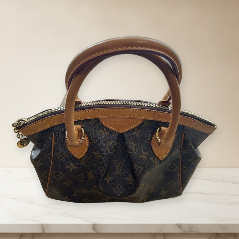 Louis Vuitton Monogram Tivoli Pm Handbag Dark Brown Leather