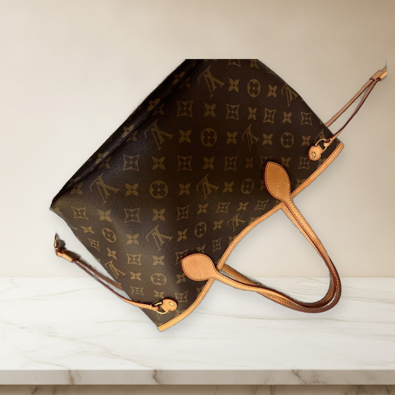 Louis Vuitton Monogram Handbag Shoulder Bag Leather Brown
