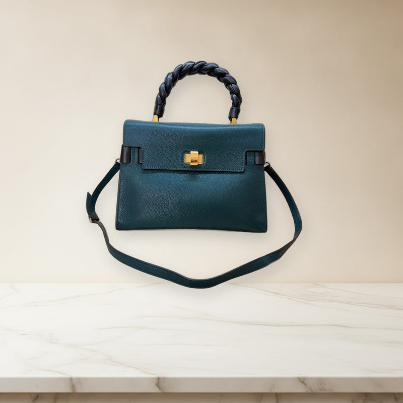 Miu Miu 2 Way Handbag Shoulder Bag Goat Leather Green