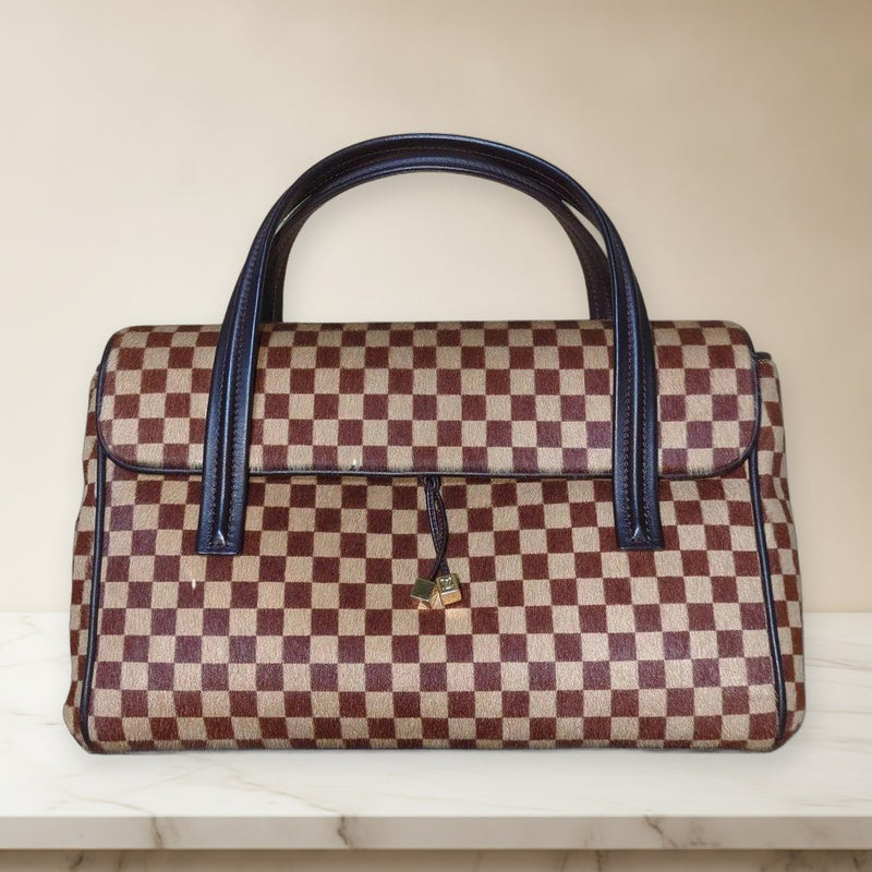 Louis Vuitton Damier Sauvage Lion Handbag Hareskin Brown