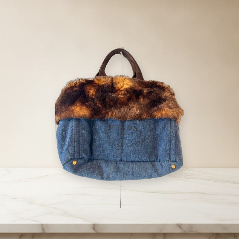 Prada Canapa Tote Bag Blue
