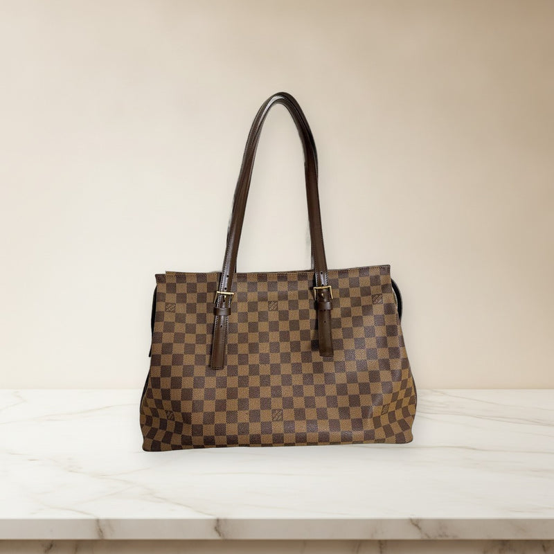 Louis Vuitton Damier Chelsea Shoulder Bag Tote Brown Leather