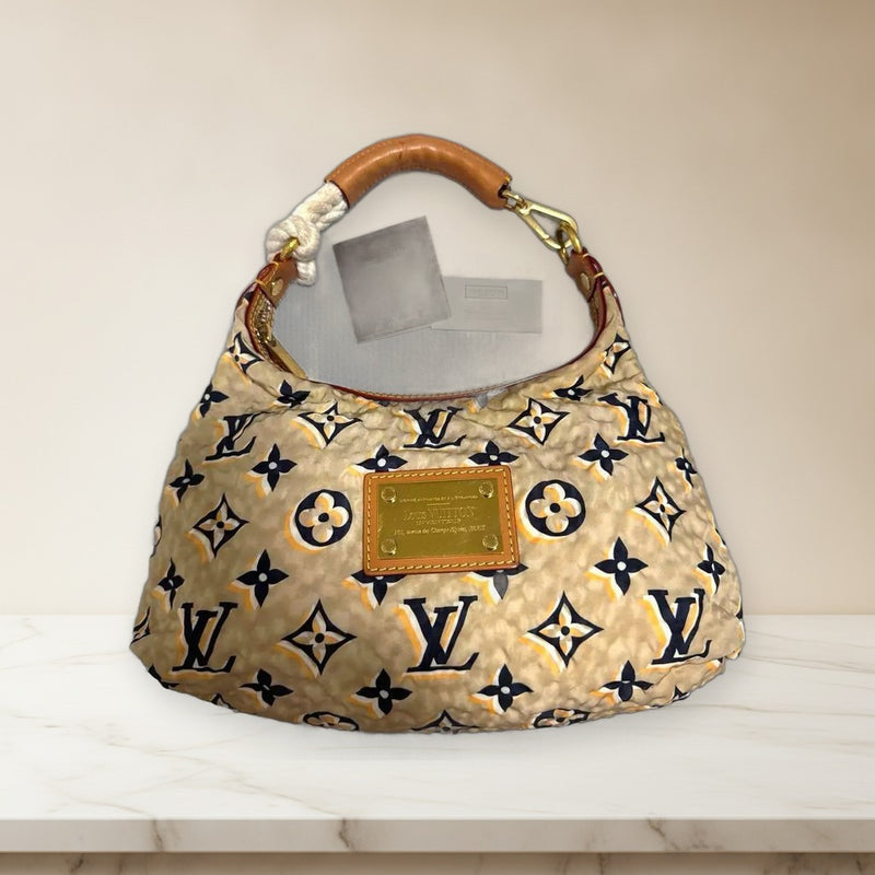 Louis Vuitton Cruise 2010 Bulle Pm Shoulder Bag Nylon Beige Gold Hardware