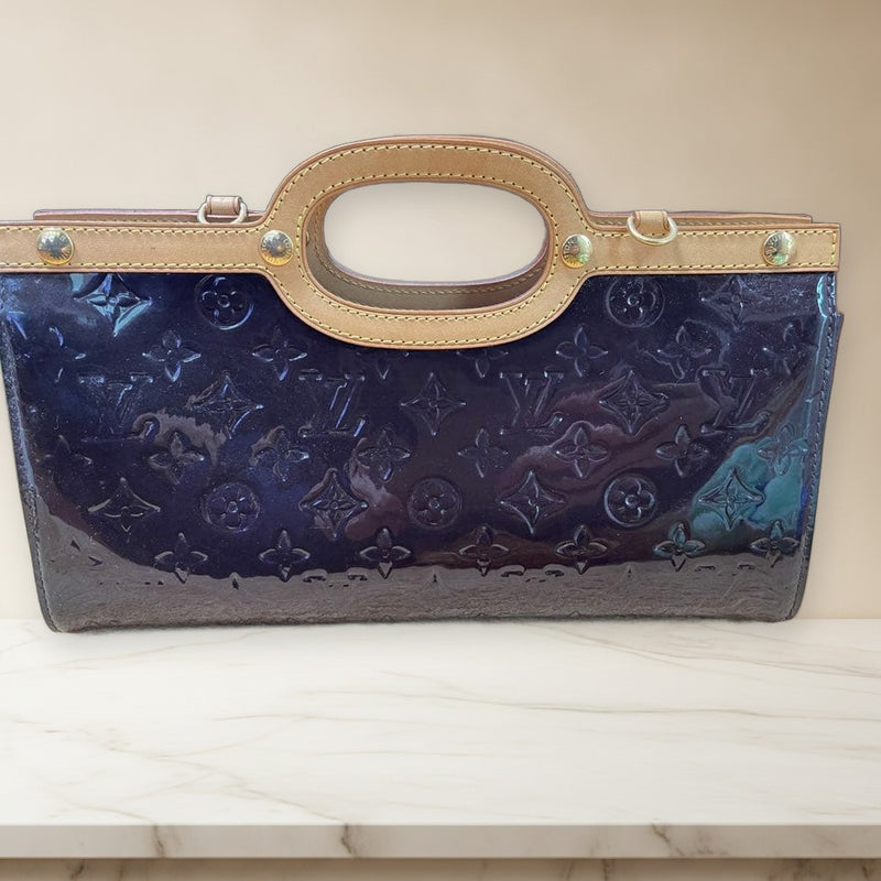Louis Vuitton Monogram Handbag Enamel Leather