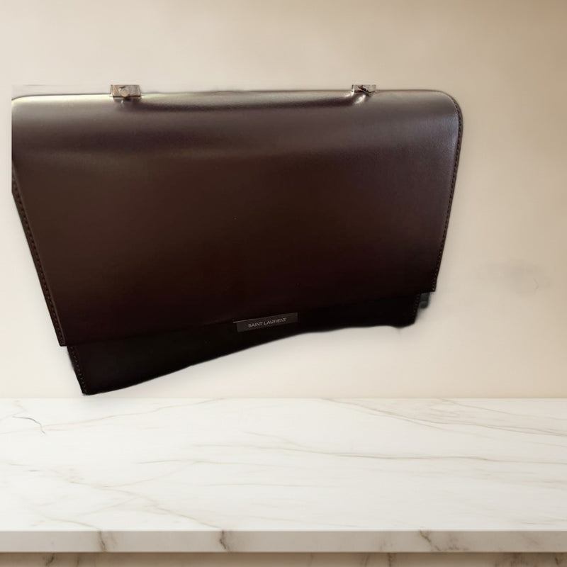 Saint Laurent Handbag Wine Red Leather