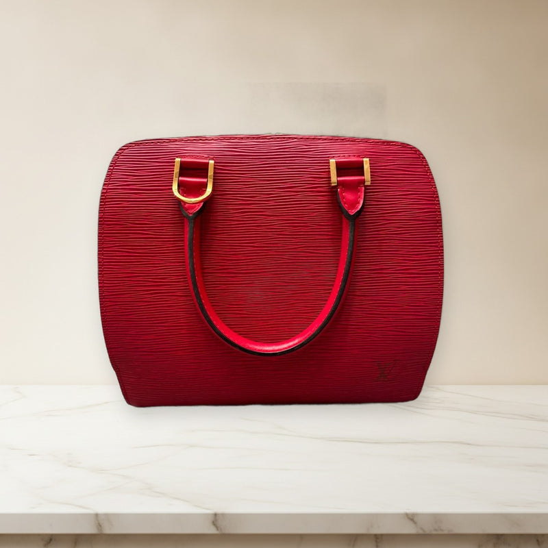 Louis Vuitton Epi Pont Neuf Handbag Red Leather