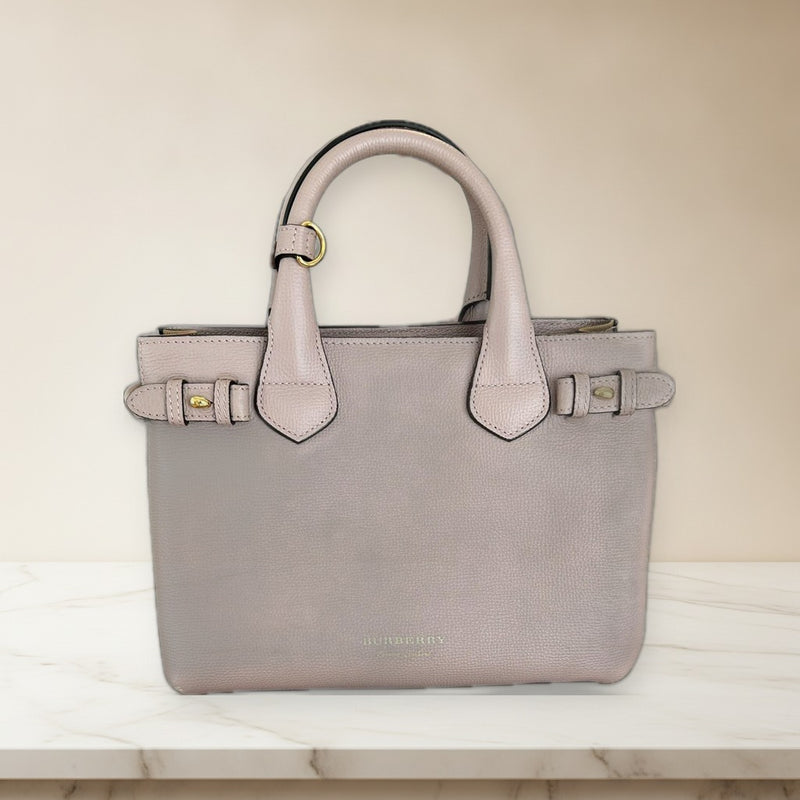 Burberry Banner Bag Dusty Pink Leather Crossbody Shoulder Bag