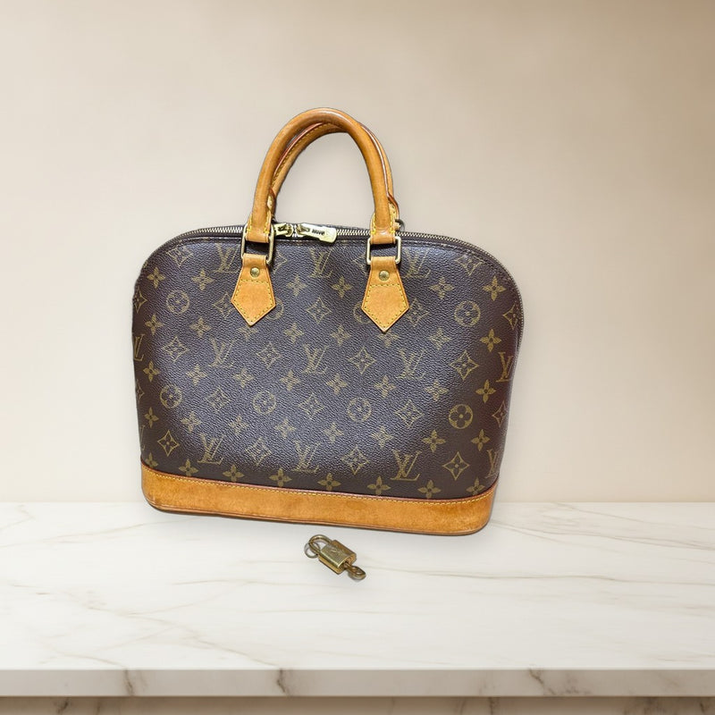 Louis Vuitton Alma Pm Monogram Handbag Brown Leather