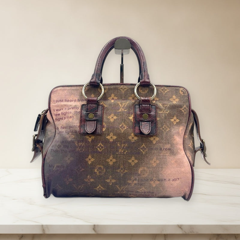 Louis Vuitton Monogram Jokes Violet M95739 Mini Boston Bag Leather Pvc Red