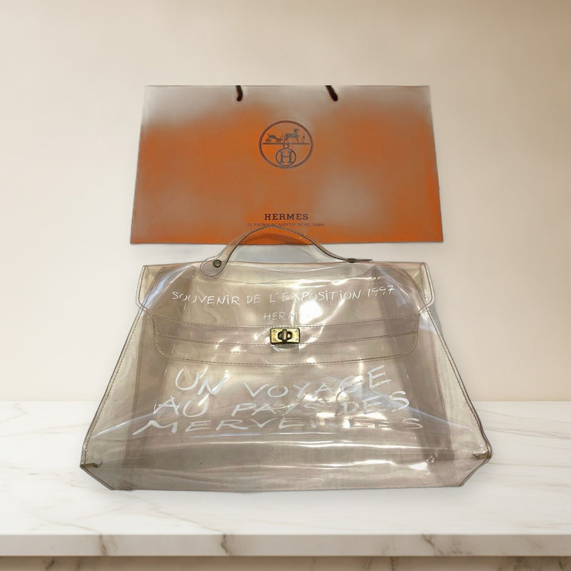 Hermes Kelly Tote Bag Vinyl Clear Handbag