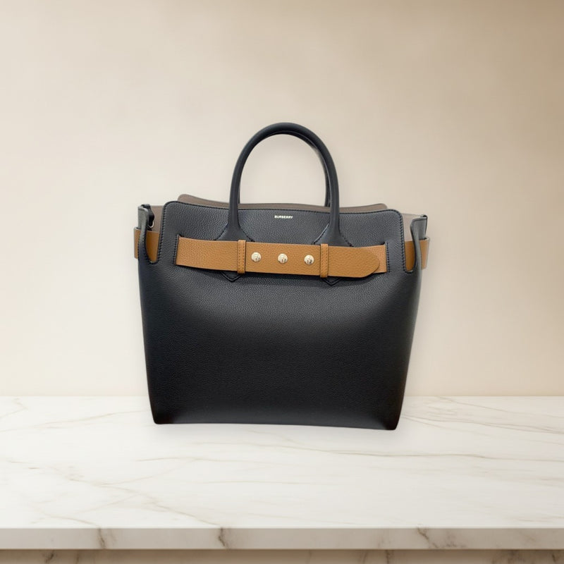 Burberry Leather 2way Belt Bag Black Brown Crossbody Shoulder Handbag