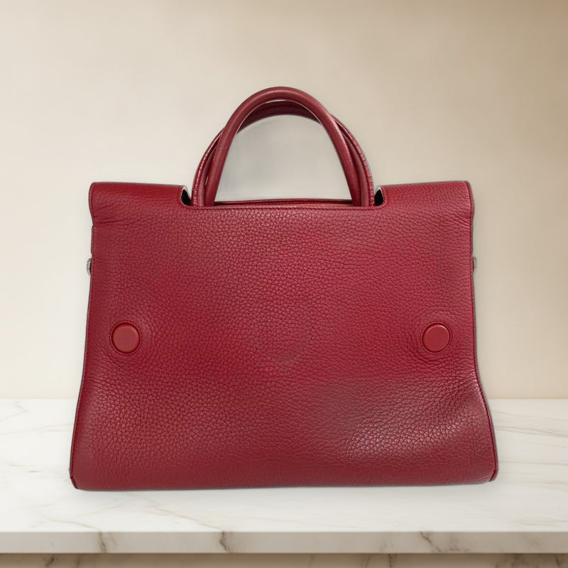 Christian Dior Handbag Red Wine Red Leather Womens