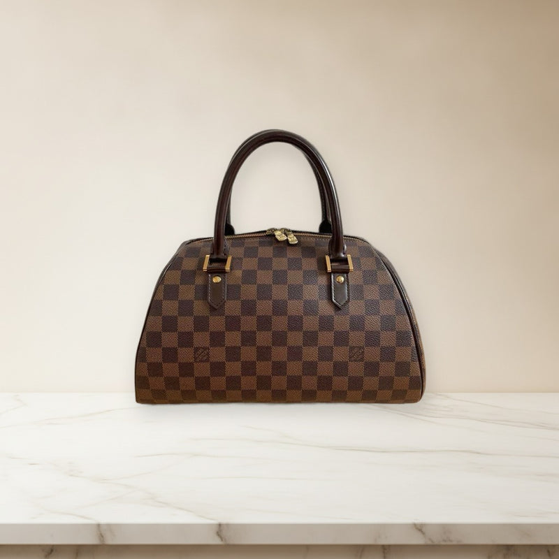Louis Vuitton Damier Ribera Mm CA1002 Handbag Tote Brown Leather