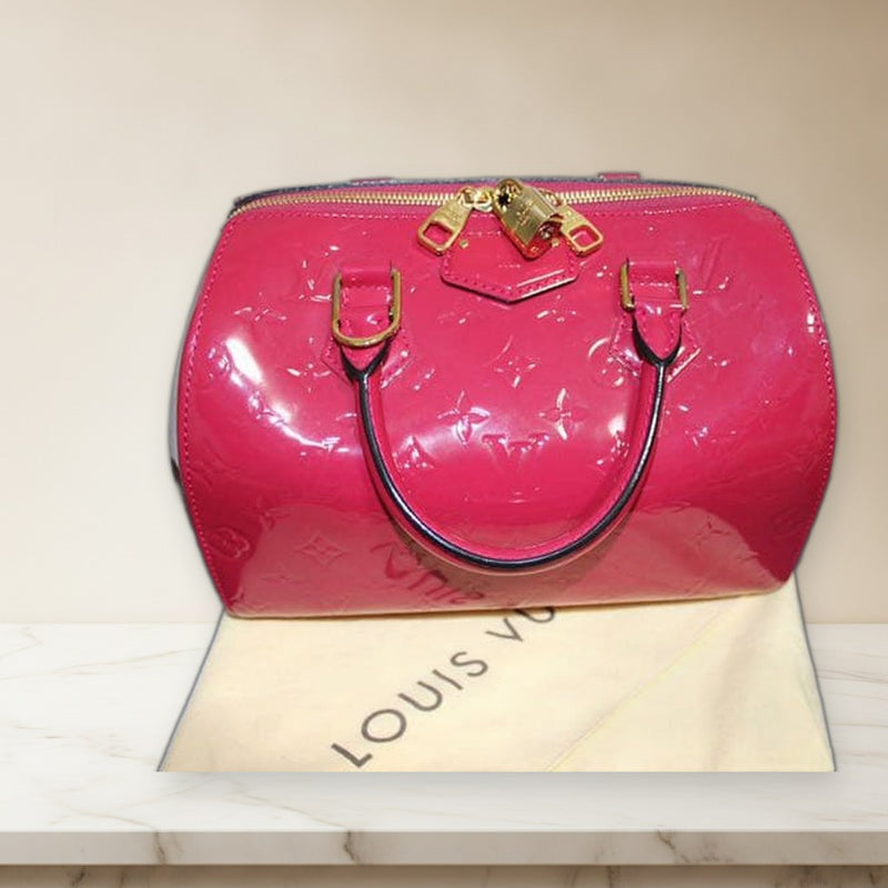 Louis Vuitton Vernis Montana Handbag Patent Leather Red