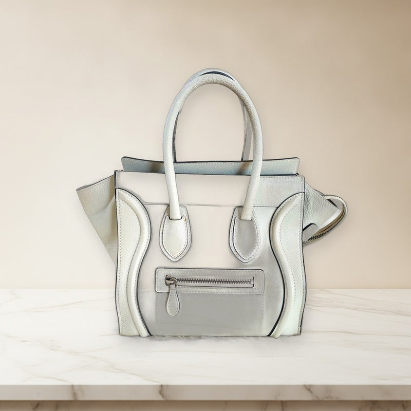 Celine Luggage Micro S-AT-0132 Handbag Dune Drummed Calfskin