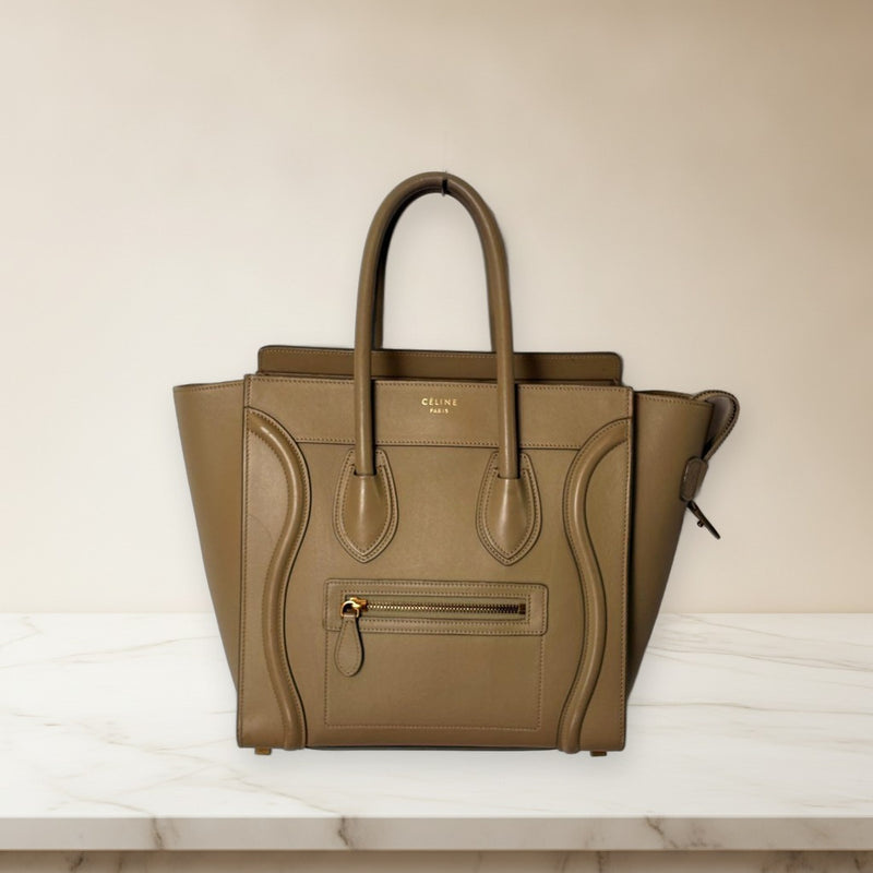 Celine Luggage Micro Shopper Tote Bag Drew Color Leather