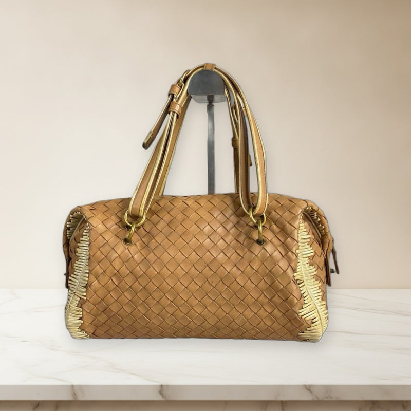 Bottega Veneta Intrecciato Fringe Shoulder Bag Leather Brown