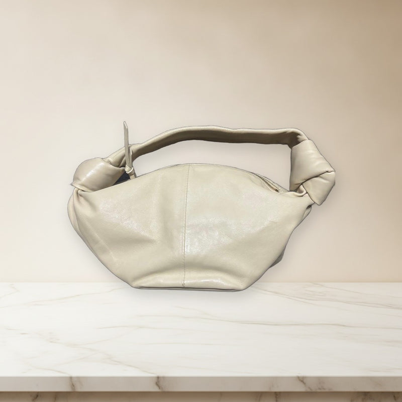 Bottega Veneta Double Knot Handbag Cream Beige Leather