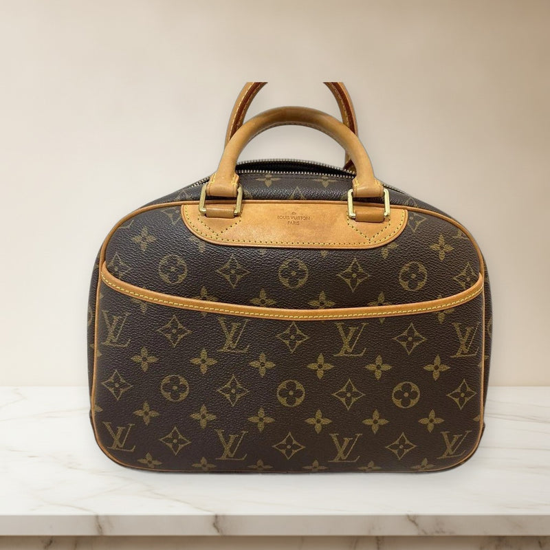 Louis Vuitton Trouville Monogram BA3087 Handbag Brown Leather