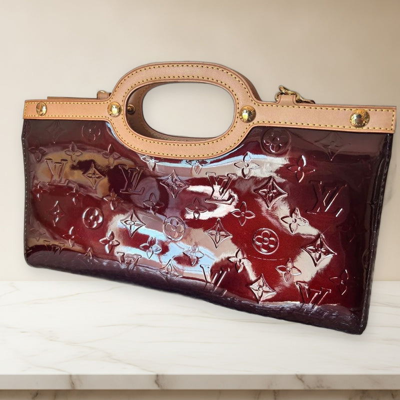 Louis Vuitton Roxbury Drive Handbag Shoulder Bag Vernis Amarante Patent Leather