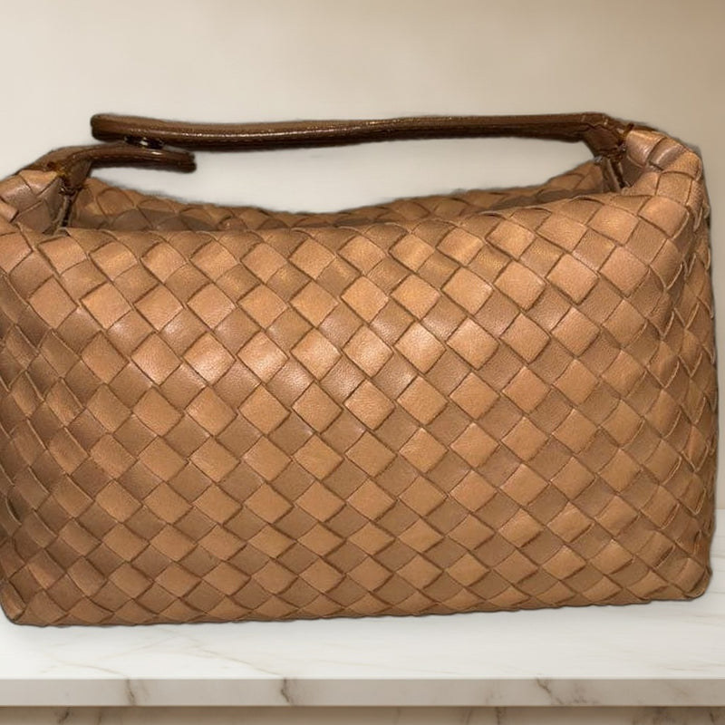 Bottega Veneta Intrecciato Mini Bag Lamb Leather Camel Crossbody Clutch