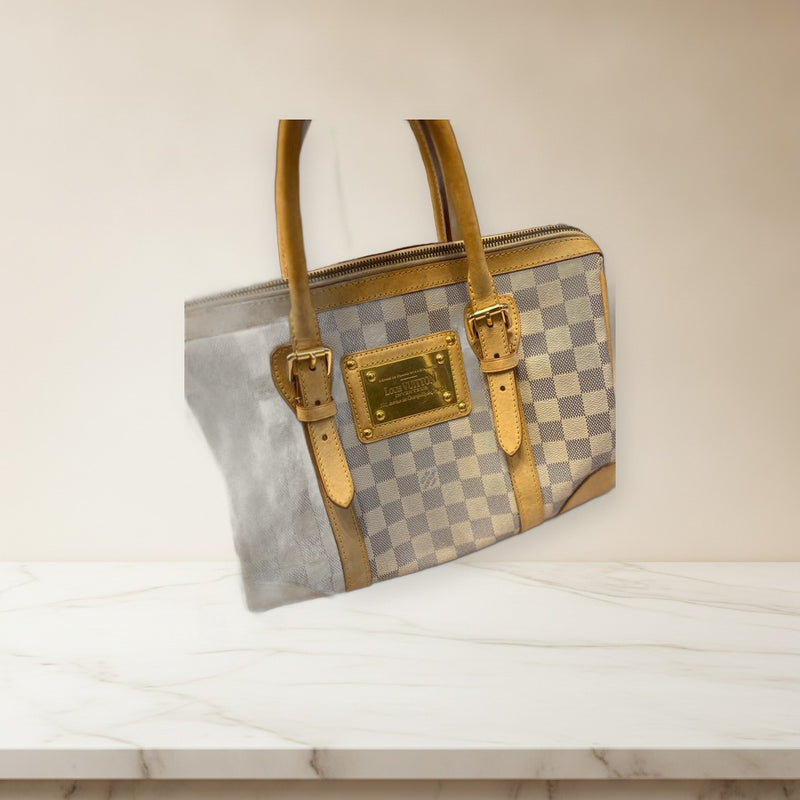 Louis Vuitton Damier Azur Berkeley Handbag Canvas Brown Handle