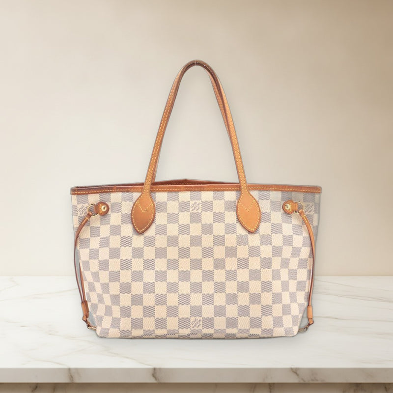 Louis Vuitton Damier Azur Neverfull Pm Handbag Tote Bag