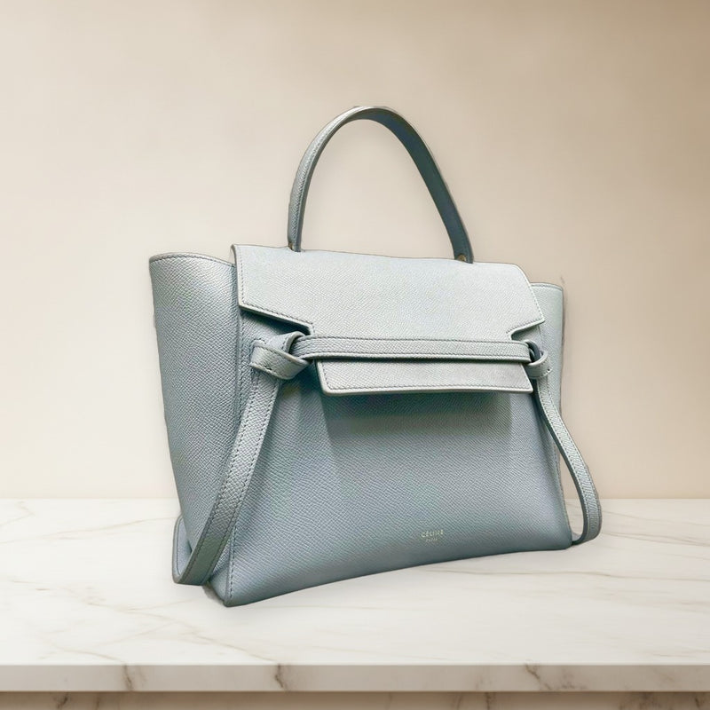 Celine Nano Belt Bag Handbag Light Blue Leather