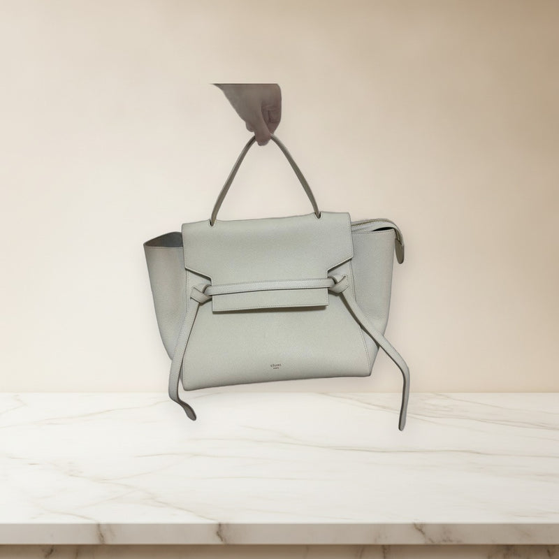 Celine Belt Bag Small Handbag Leather White Gold Hardware
