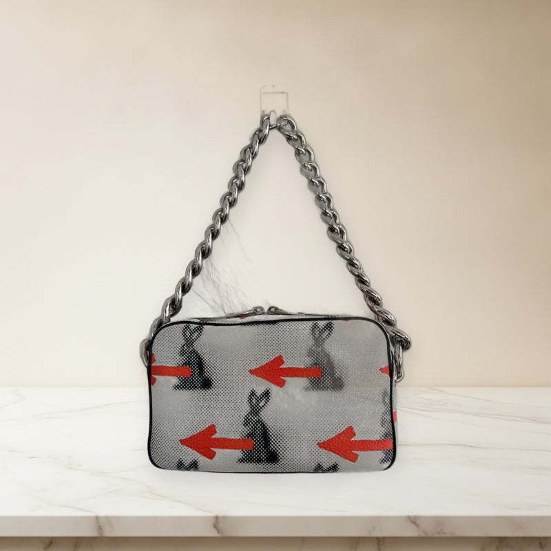 Prada Rabbit Pattern Chain Handbag Shoulder Bag Leather