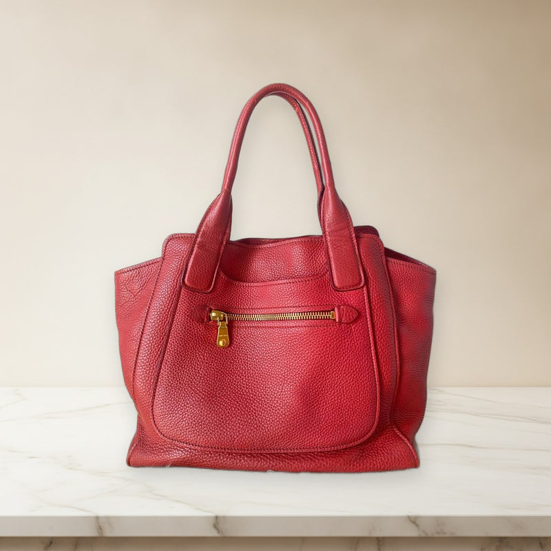 Miu Miu Tote Bag Leather Gold Hardware