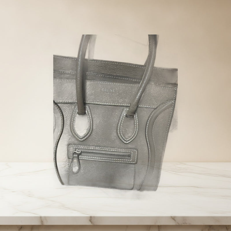 Celine Luggage Micro Shopper Handbag Calfskin Sulli Tote Bag