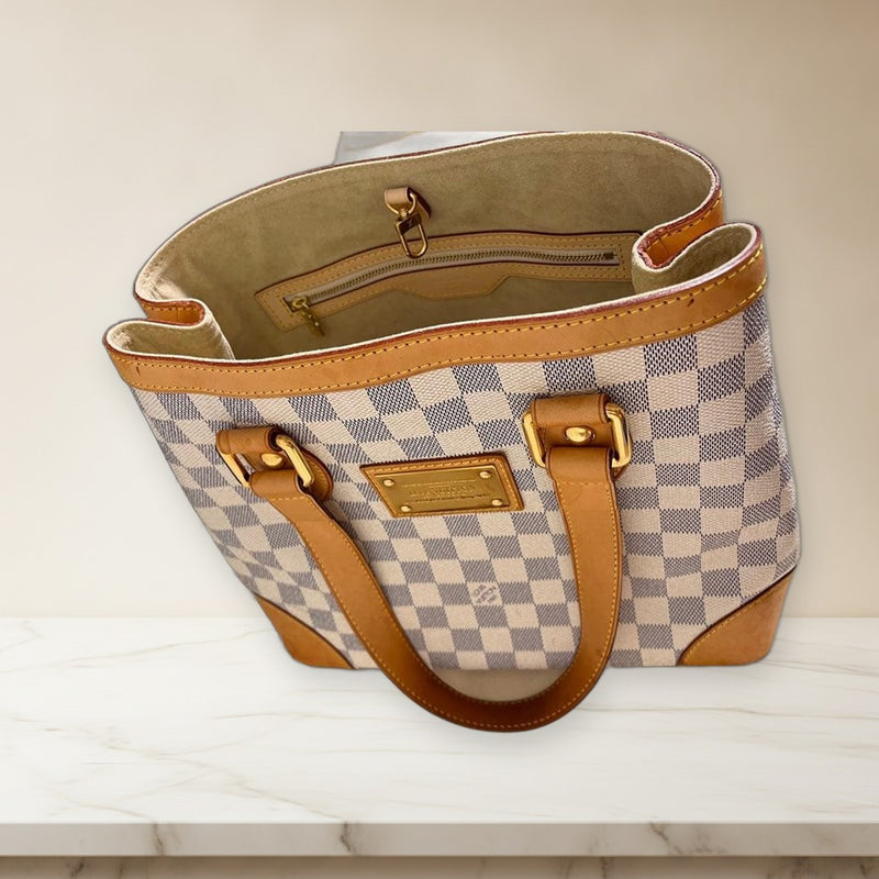 Louis Vuitton Damier Azur Hampstead Pm N51207 Handbag White