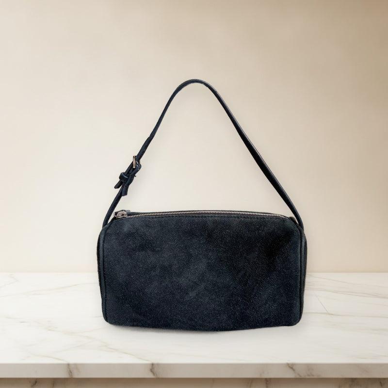 The Row Mini Handbag Shoulder Bag Nubuck Suede Dark Navy